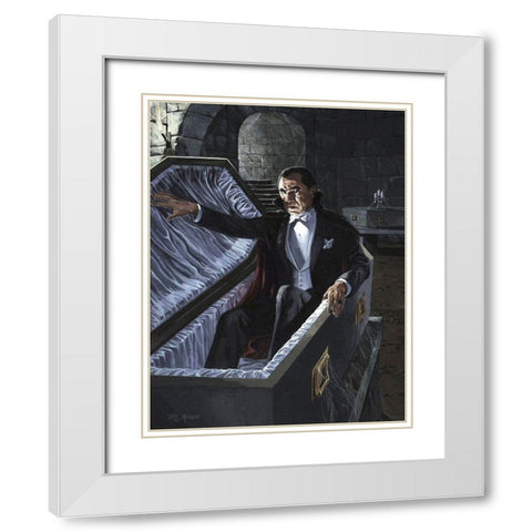 Bela Lugosi - Dracula White Modern Wood Framed Art Print with Double Matting by Hollywood Photo Archive