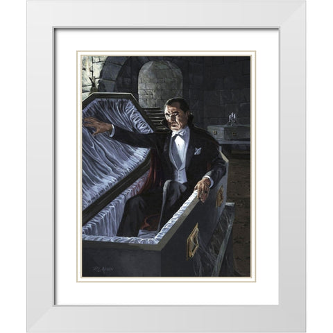 Bela Lugosi - Dracula White Modern Wood Framed Art Print with Double Matting by Hollywood Photo Archive