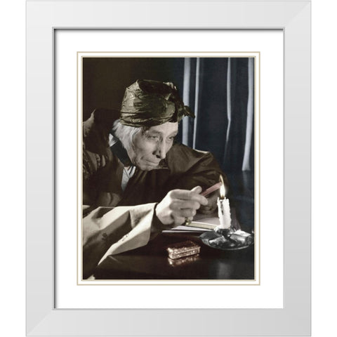George Arliss - Voltaire White Modern Wood Framed Art Print with Double Matting by Hollywood Photo Archive