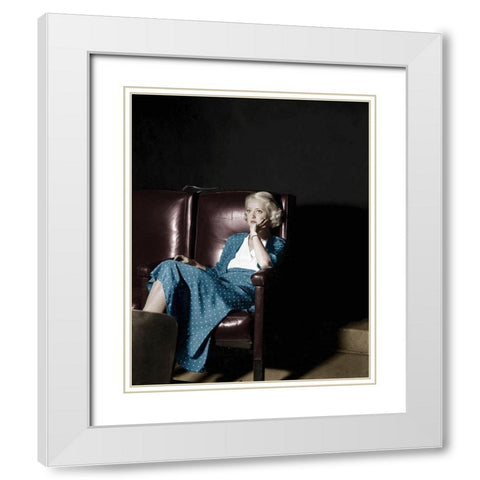 Bette Davis White Modern Wood Framed Art Print with Double Matting by Hollywood Photo Archive