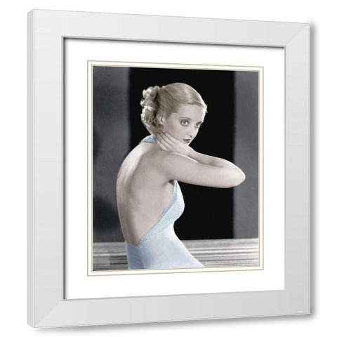 Bette Davis White Modern Wood Framed Art Print with Double Matting by Hollywood Photo Archive