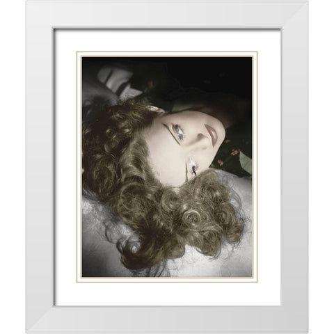 Bette Davis White Modern Wood Framed Art Print with Double Matting by Hollywood Photo Archive