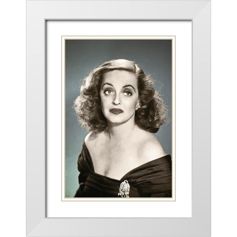 Bette Davis White Modern Wood Framed Art Print with Double Matting by Hollywood Photo Archive