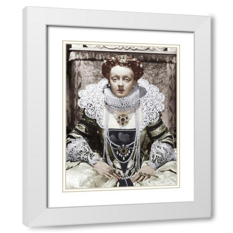Bette Davis White Modern Wood Framed Art Print with Double Matting by Hollywood Photo Archive