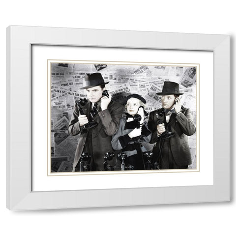 Bette Davis White Modern Wood Framed Art Print with Double Matting by Hollywood Photo Archive