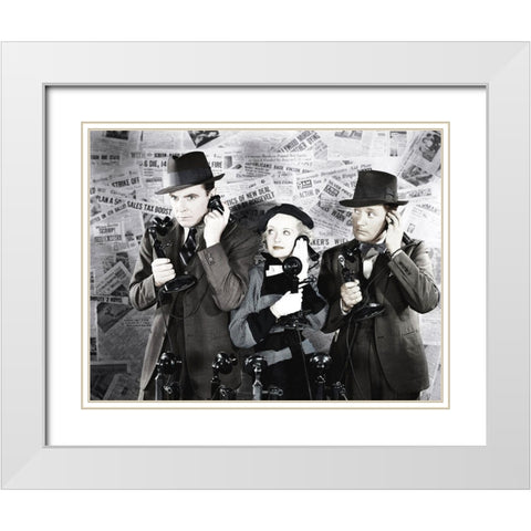 Bette Davis White Modern Wood Framed Art Print with Double Matting by Hollywood Photo Archive