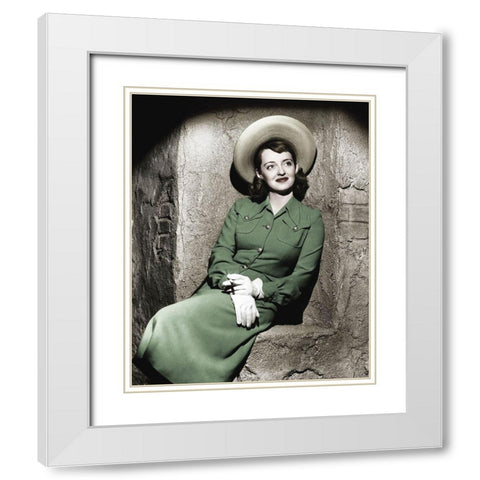 Bette Davis White Modern Wood Framed Art Print with Double Matting by Hollywood Photo Archive