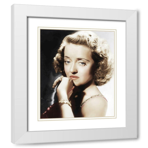 Bette Davis White Modern Wood Framed Art Print with Double Matting by Hollywood Photo Archive