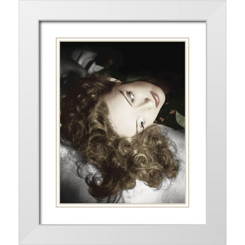 Bette Davis White Modern Wood Framed Art Print with Double Matting by Hollywood Photo Archive