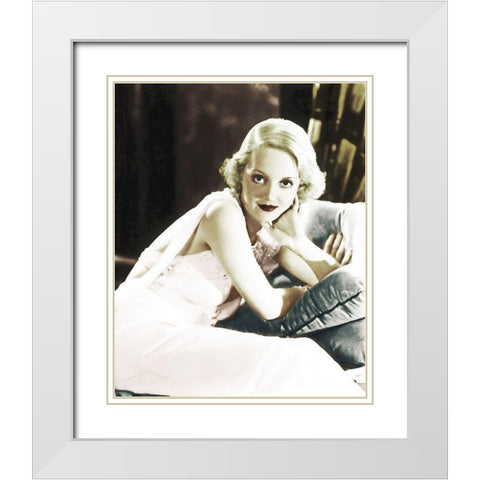 Bette Davis White Modern Wood Framed Art Print with Double Matting by Hollywood Photo Archive