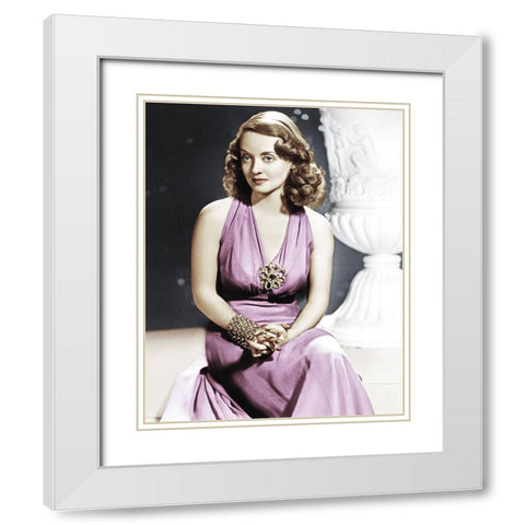 Bette Davis White Modern Wood Framed Art Print with Double Matting by Hollywood Photo Archive