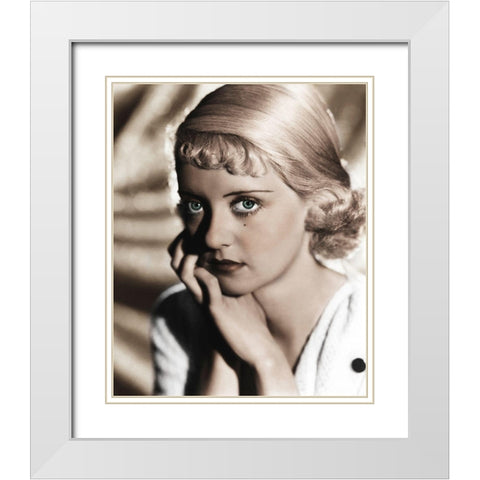 Bette Davis White Modern Wood Framed Art Print with Double Matting by Hollywood Photo Archive