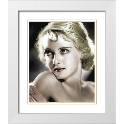 Bette Davis White Modern Wood Framed Art Print with Double Matting by Hollywood Photo Archive