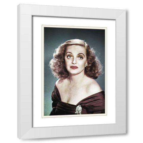 Bette Davis White Modern Wood Framed Art Print with Double Matting by Hollywood Photo Archive