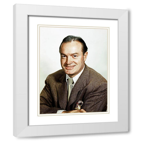 Bob Hope White Modern Wood Framed Art Print with Double Matting by Hollywood Photo Archive