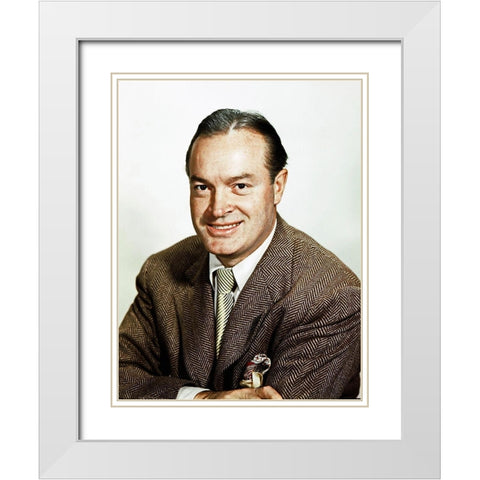 Bob Hope White Modern Wood Framed Art Print with Double Matting by Hollywood Photo Archive