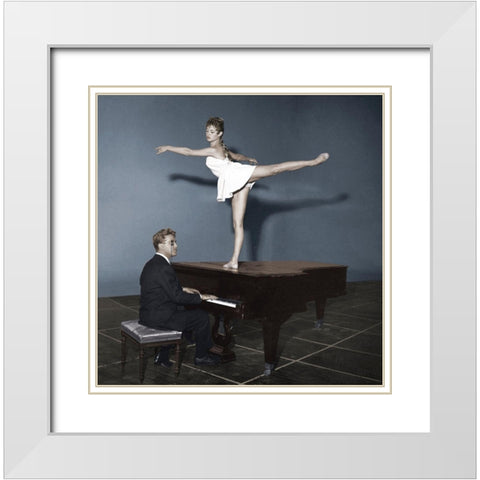 Brigitte Bardot White Modern Wood Framed Art Print with Double Matting by Hollywood Photo Archive