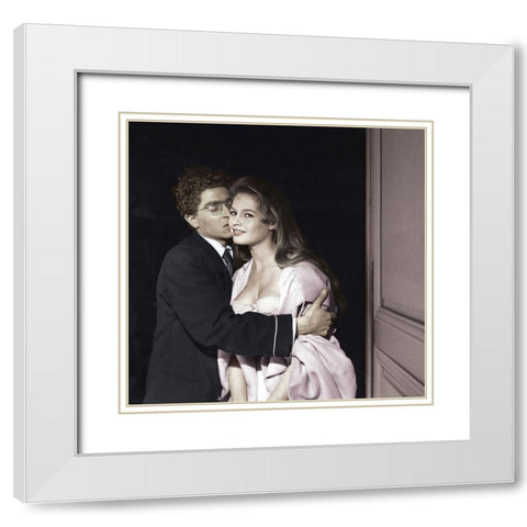 Brigitte Bardot White Modern Wood Framed Art Print with Double Matting by Hollywood Photo Archive