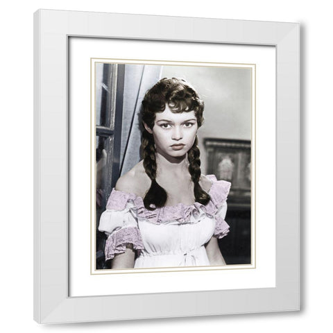 Brigitte Bardot White Modern Wood Framed Art Print with Double Matting by Hollywood Photo Archive