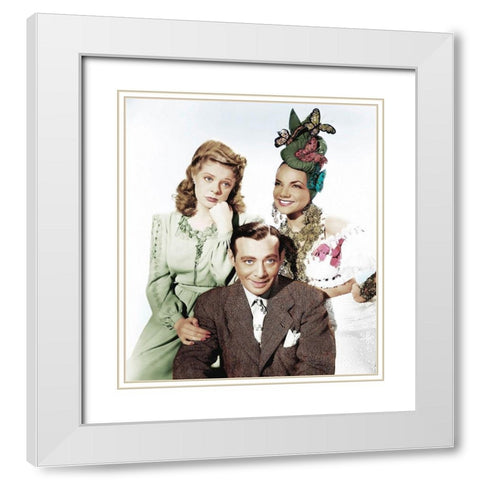 Carmen Miranda White Modern Wood Framed Art Print with Double Matting by Hollywood Photo Archive