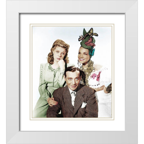 Carmen Miranda White Modern Wood Framed Art Print with Double Matting by Hollywood Photo Archive