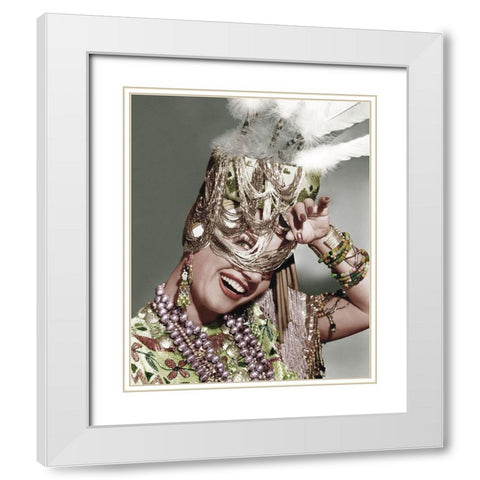 Carmen Miranda White Modern Wood Framed Art Print with Double Matting by Hollywood Photo Archive