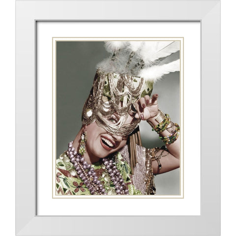 Carmen Miranda White Modern Wood Framed Art Print with Double Matting by Hollywood Photo Archive