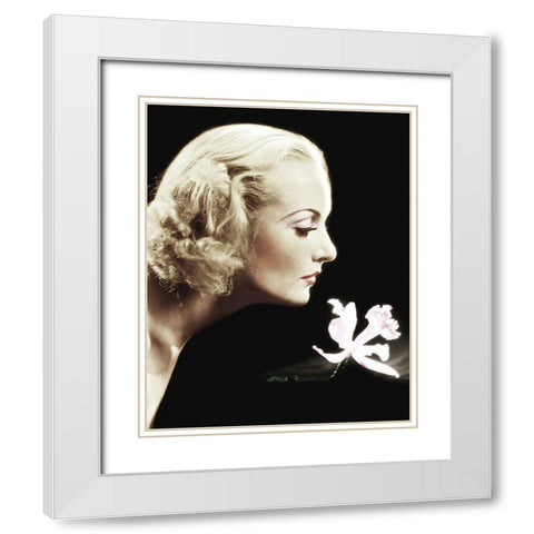 Carole Lombard White Modern Wood Framed Art Print with Double Matting by Hollywood Photo Archive