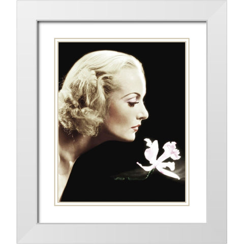 Carole Lombard White Modern Wood Framed Art Print with Double Matting by Hollywood Photo Archive