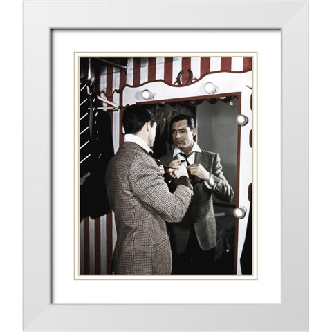 Cary Grant White Modern Wood Framed Art Print with Double Matting by Hollywood Photo Archive