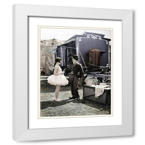 Charlie Chaplin White Modern Wood Framed Art Print with Double Matting by Hollywood Photo Archive