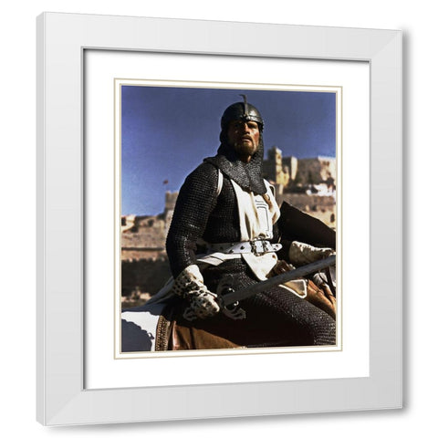Charlton Heston White Modern Wood Framed Art Print with Double Matting by Hollywood Photo Archive