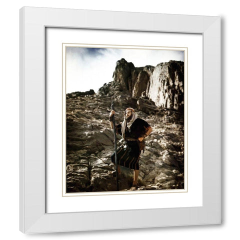 Charlton Heston White Modern Wood Framed Art Print with Double Matting by Hollywood Photo Archive