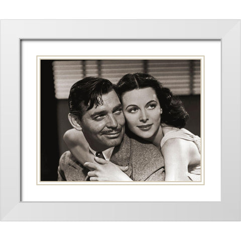 Clark Gable White Modern Wood Framed Art Print with Double Matting by Hollywood Photo Archive