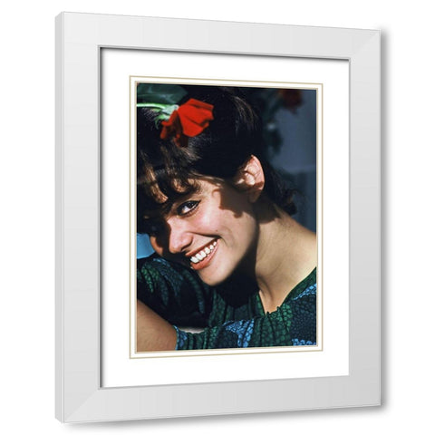 Claudia Cardinale White Modern Wood Framed Art Print with Double Matting by Hollywood Photo Archive