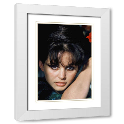 Claudia Cardinale White Modern Wood Framed Art Print with Double Matting by Hollywood Photo Archive
