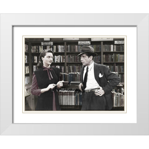 Humphrey Bogart - The Big Sleep White Modern Wood Framed Art Print with Double Matting by Hollywood Photo Archive