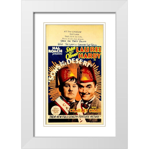 Laurel and Hardy - Sons of the Desert White Modern Wood Framed Art Print with Double Matting by Hollywood Photo Archive