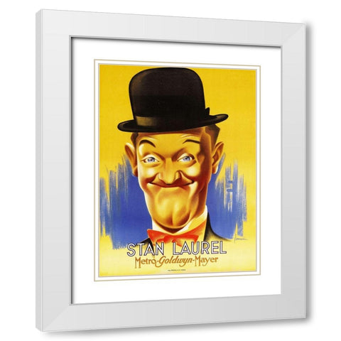 Laurel and Hardy - Stan Laurel, 1933 White Modern Wood Framed Art Print with Double Matting by Hollywood Photo Archive