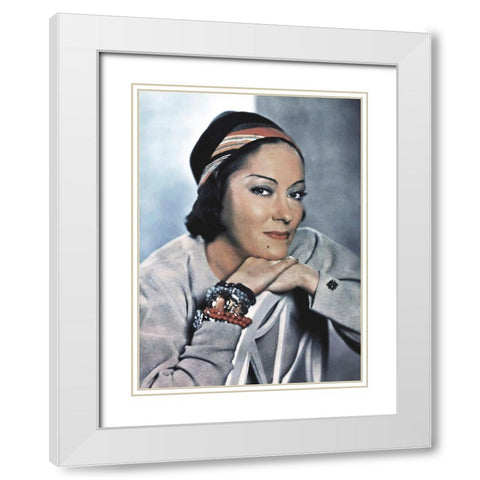 Gloria Swanson White Modern Wood Framed Art Print with Double Matting by Hollywood Photo Archive
