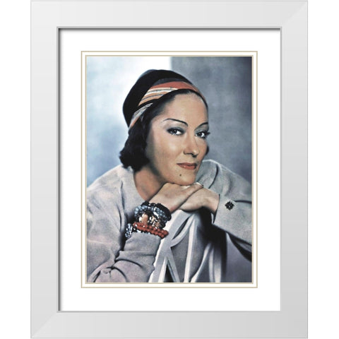 Gloria Swanson White Modern Wood Framed Art Print with Double Matting by Hollywood Photo Archive