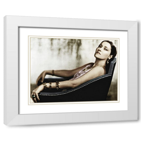 Gloria Swanson White Modern Wood Framed Art Print with Double Matting by Hollywood Photo Archive