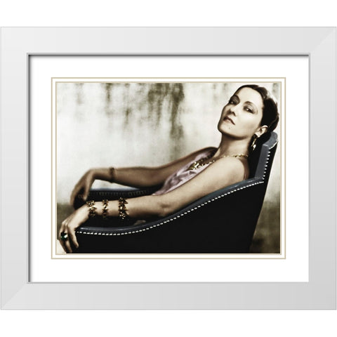 Gloria Swanson White Modern Wood Framed Art Print with Double Matting by Hollywood Photo Archive