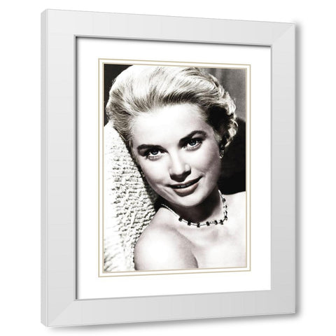 Grace Kelly White Modern Wood Framed Art Print with Double Matting by Hollywood Photo Archive