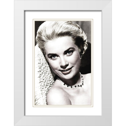 Grace Kelly White Modern Wood Framed Art Print with Double Matting by Hollywood Photo Archive