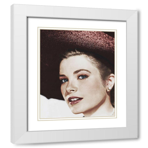 Grace Kelly White Modern Wood Framed Art Print with Double Matting by Hollywood Photo Archive