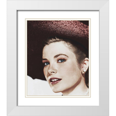 Grace Kelly White Modern Wood Framed Art Print with Double Matting by Hollywood Photo Archive