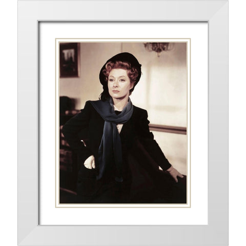 Greer Garson - Blossoms in the Dust White Modern Wood Framed Art Print with Double Matting by Hollywood Photo Archive
