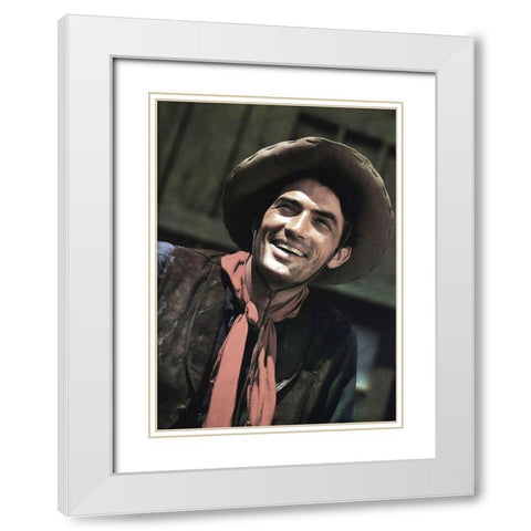Gregory Peck White Modern Wood Framed Art Print with Double Matting by Hollywood Photo Archive