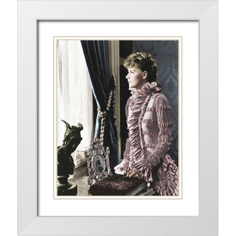Greta Garbo White Modern Wood Framed Art Print with Double Matting by Hollywood Photo Archive